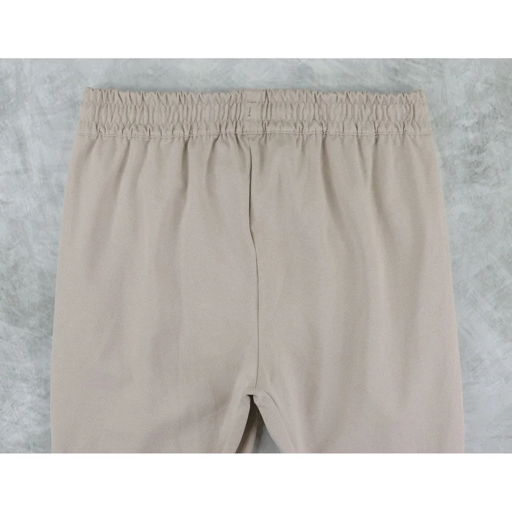 NOBULL Jogger Pants Mens Medium Tan Zipper Pockets Tapered Training Sweatpants